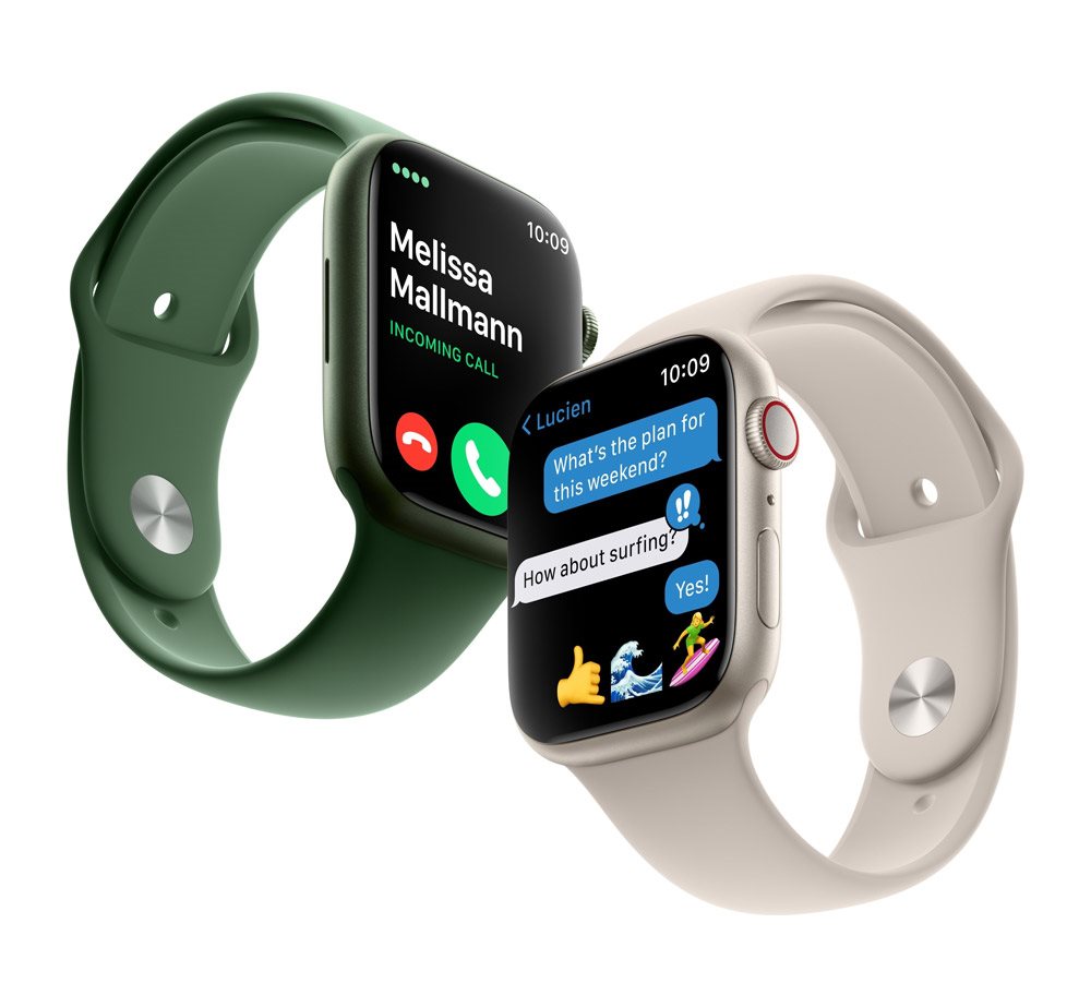 Apple Watch Series 7 45 mm zöld alumínium okosóra levélzöld szíjjal
