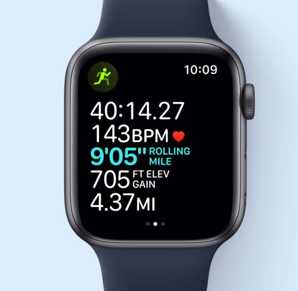 Apple Watch SE 40 mm asztroszürke alumínium, éjfekete sportszíjjal
